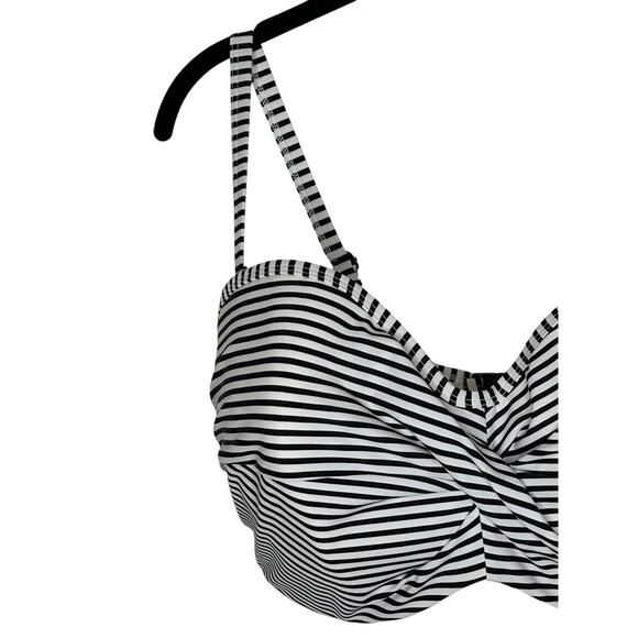 NWT Panache Womens Anya Stripe Bandeau Bikini Top 38G Padded‎ Swim Black/White - Picture 6 of 16